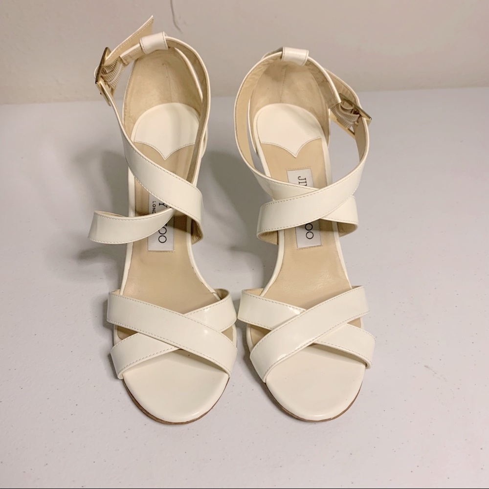 Jimmy Choo Lottie White Patent Heels - Picture 3 of 10